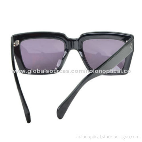 Hot-sale Black Rectangular Acetate Full Shape Sunglasses